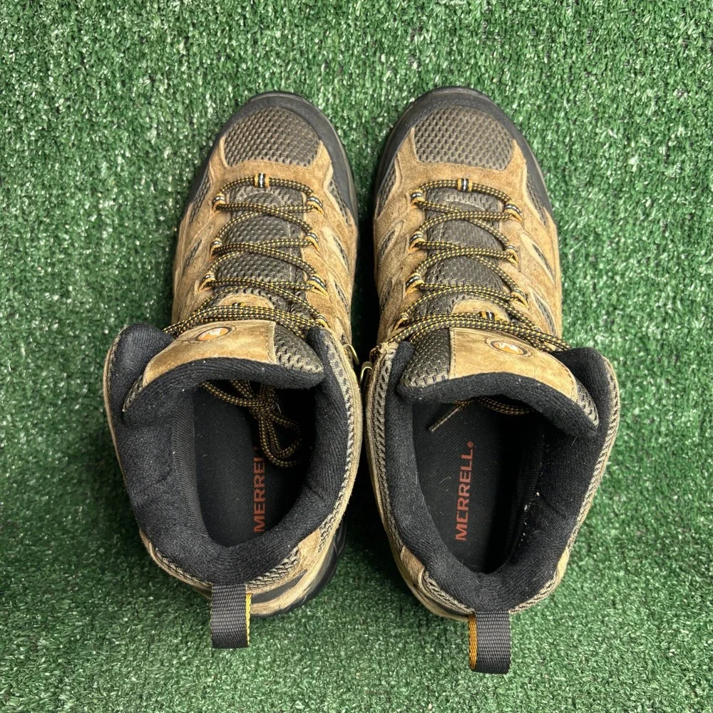 Merrell Moab 2 Mid Waterproof Suede Mesh Vibram Hiking Boot Earth Mens 10 Wide